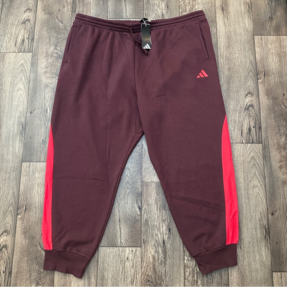 Adidas Multi Sport Regular Fit Pants Men’s Size 4XL  Ruby Burgundy Red